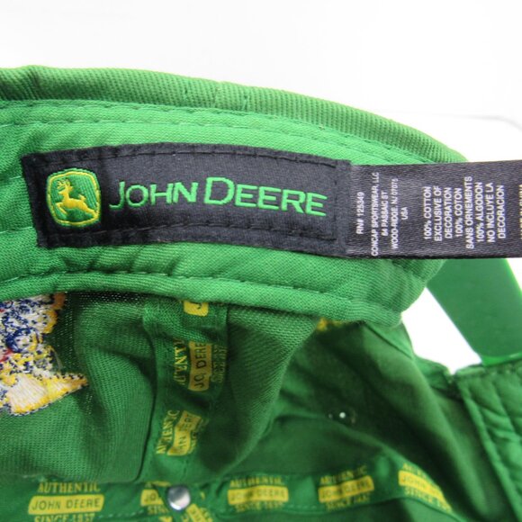 John Deere Embroidered Patch Logo Men's Green Snapback Cap Hat - Picture 9 of 9